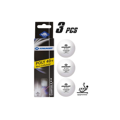 Donic 3-Star Champion ITTF White Poly 40+ Ball - 3 Pack